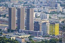 Вид с Останкинской телебашни на 'Савеловский-Сити'